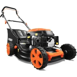 FUXTEC Benzin Rasenmäher FX-RM4646ECO - Rasenmäher mit 146ccm Motor, 457mm Schnittbreite und Auto-Choke-System für einfaches Starten. Ideal für wendige Nutzung auf flachen Rasenflächen.
