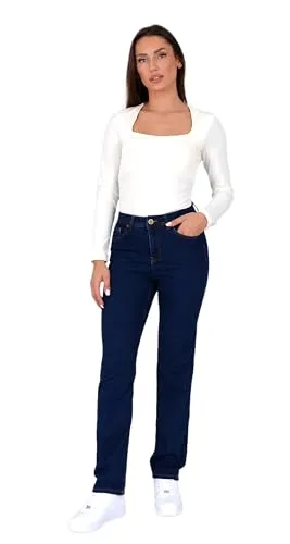ESRA Straight Leg Jeans Damen High Waist - Bequeme Premium Stretch Jeans - Jeans für Damen mit hohem Tragekomfort, aus extra weicher Baumwolle und umweltfreundlich in der Türkei produziert. Ideal für jeden Anlass und in aktuellen Farben erhältlich.