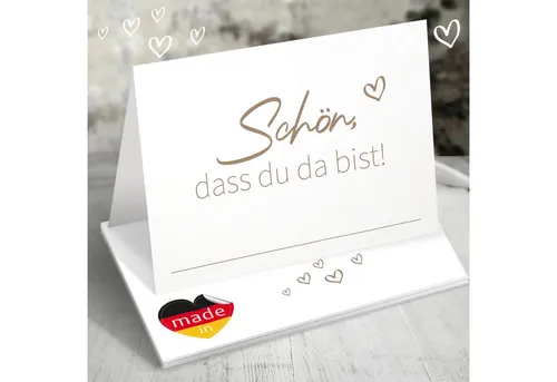 Funke & Brand Grußkarten 50x Tischkarten Hochzeit 85x55mm verschiedene Farben