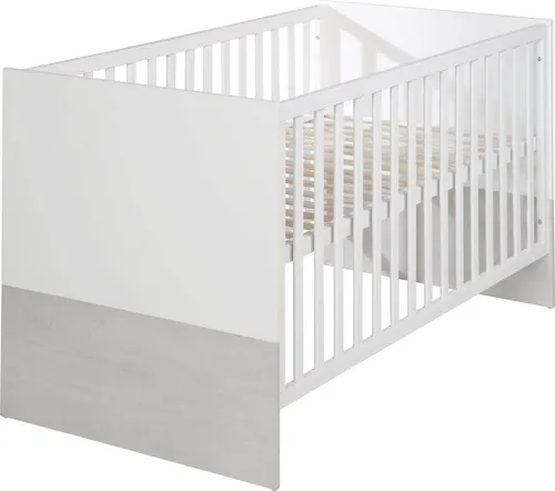 roba® Babybett Julia - höhenverstellbar und umbaubar - Kombi-Kinderbett aus Holz in Weiß, ideal für die Nutzung vom Säuglingsalter bis zum Juniorbett. Mit 3-fach höhenverstellbarer Liegefläche für rückenschonendes Heben Ihres Babys.
