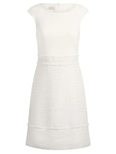 Apart Hochzeitskleid Creme 42 - Elegantes Brautkleid mit Jersey-Oberteil und festlichem Boucle-Tailleneinsatz. Perfekt für den großen Tag mit einem ausgestellten Rock und fransigem Abschluss.