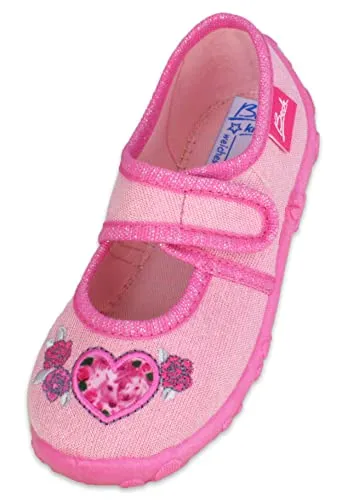 Beck Mädchen Hausschuh, Slipper, Rosa, 29 EU - Bequeme Hausschuhe aus Synthetik mit Klettverschluss, ideal für Zuhause und leicht an- und auszuziehen.
