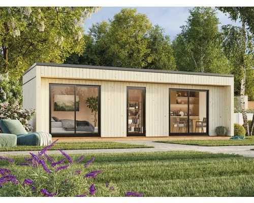 Gartenhaus Palmako Johanna 22,4 m² inkl. Fußboden 901 x 339 cm natur