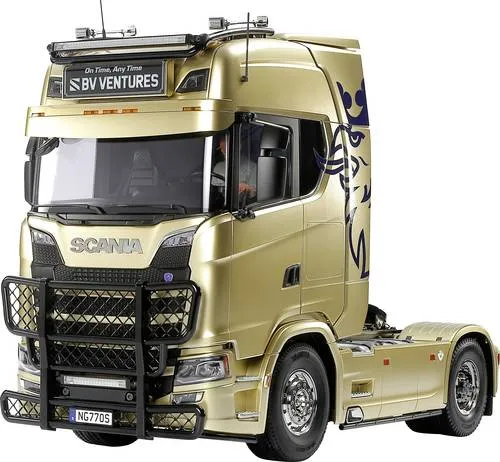 Tamiya 56379-600 Scania 770 S 4x2 RC Modell-LKW Bausatz - RC-Modelle, detailgetreues 1:14 Modell des luxuriösen Scania 770 S 4x2, ideal für Bastler und Truck-Liebhaber.