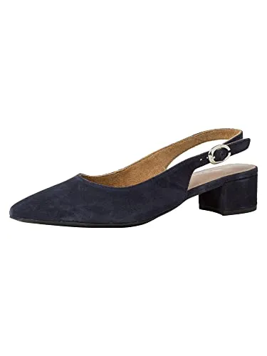 Tamaris Slingpumps 1-29500-42 805 - Damen-Pumps mit eleganter spitzer Schuhspitze und bequemen 4 cm Blockabsätzen. Hochwertiges Leder und innovative TOUCH-IT-Technologie bieten optimalen Tragekomfort für stilvolle Auftritte.