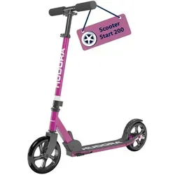 HUDORA Scooter Start 200 - Stabiler Aluminium-Roller für Kinder & Erwachsene - Kickscooter mit höhenverstellbarem Design, ideal für bis zu 100kg. Genießen Sie sicheres Fahren mit starker Hinterradbremse und PU-Rollen für maximalen Fahrspaß!