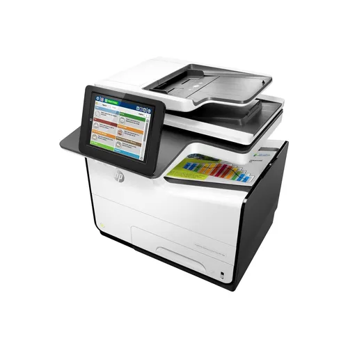 HP PageWide Enterprise Color Flow MFP 586 - All-in-One-Drucker mit Duplex- und Faxfunktion, ideal für effizientes Arbeiten in Büros, bietet bis zu 50 Seiten pro Minute Druckgeschwindigkeit.