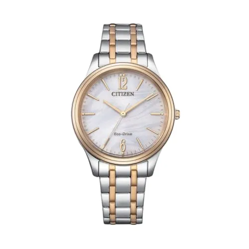 Citizen Damen Armbanduhr EM0416-78A Elegance Eco Drive Solar - Elegante Damenuhr mit roségoldfarbigen Akzenten, präzisem Solar Eco Drive Quarzwerk und 180 Tagen Gangreserve. Ideal für stilbewusste Frauen, die Wert auf Qualität legen.