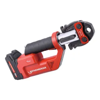 ROTHENBERGER ROMAX Compact TT EU Basic Set Pressmaschine - Elektrowerkzeuge & Handwerkzeuge, mit Turbo-Druck für schnelle Verpressung in nur 3 Sekunden und ideal für Metallfittings bis Ø 35 mm.