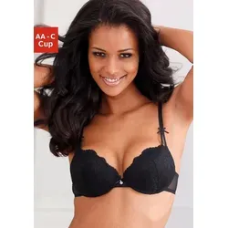 Push-up-BH LASCANA für Damen, Gr. 90, Cup B, sexy schwarz - Funktionsunterwäsche: Traumhafter Push-up-BH mit Jacquardspitze und herausnehmbaren Kissen für einen verführerischen Look. Verstellbare Träger und Rückenverschluss sorgen für perfekten Sitz.