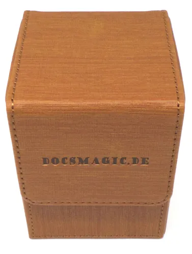 Docsmagic.de Premium Magnetic Flip Box (80) Gold + Deck Divider - MTG PKM YGO -