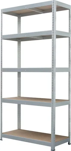 Metallsteckregal 180 x 90 x 40 cm 5 Holzböden 875 kg