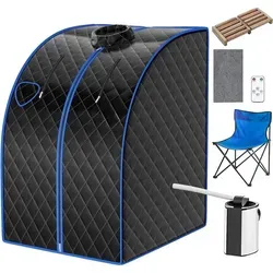COSTWAY 3L Mini Dampfsauna mit Fernbedienung - Tragbare Dampfsauna aus wasserabweisendem Polymer-Aluminium, 1000W Leistung, 9 Temperatureinstellungen bis 64°C und Zerstäubungsfunktion für ein entspanntes Saunaerlebnis.