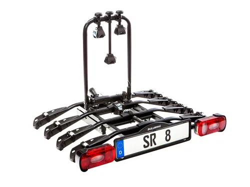 Bullwing SR8 Fahrradträger für 4 Fahrräder - Fahrradträger für Auto Anhängerkupplung, abklappbar mit Schnellverschluss und Diebstahlschutz. Hohe Nutzlast bis 60kg, ideal für E-Bikes und einfache Montage.