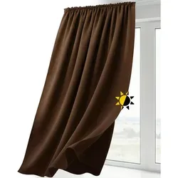 Beautex Verdunkelungsvorhang - blickdicht und elegant - Kräuselband-Vorhang in Dunkelbraun, 300 cm x 245 cm, ideal für ein gemütliches Ambiente. Pflegeleicht und bis 30 Grad waschbar, perfekt für jedes Zuhause.