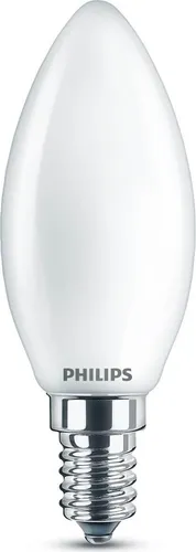 Philips LED Kerzenlampe E14 4,3W = 40W matt 470lm 4000K - Energiesparende Philips E14 LED-Kerzenlampe mit 4,3W, ideal für dekorative Leuchten. Bietet sofortige Helligkeit mit 470 Lumen und einer Lebensdauer von 15.000 Stunden für nachhaltige Beleuchtung.