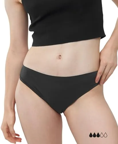 MyMonthlys Perioden Unterwäsche 2er Set - mittlere bis leichte Blutung/bis zu 3 Tampons - Bequeme Periodenslips Damen nahtlos saugstark auslaufsicher geruchshemmend - ohne Biozide - M / 38