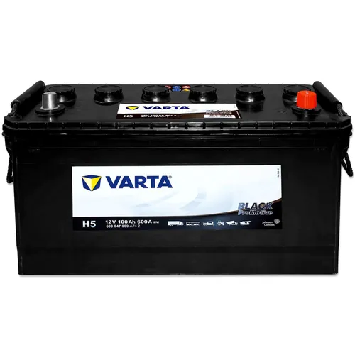 VARTA H5 ProMotive Heavy Duty 100Ah 600A LKW Batterie - Autobatterie mit innovativer Hybrid-Technologie für hohe Kraftreserven, rüttelfest und ideal für LKWs sowie Bau- und Landmaschinen.