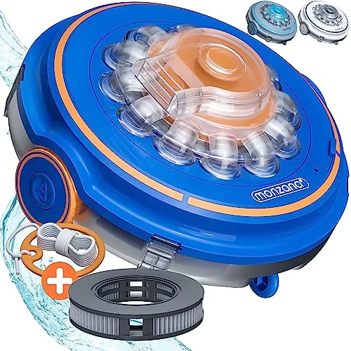 Monzana® Poolroboter Poolboy600 - Kabellos & Vollautomatisch - Automatische Poolreiniger: Der Poolboy600 reinigt kabellos bis zu 80m² in nur 80 Minuten und entfernt zuverlässig Schmutzpartikel für klares Wasser.
