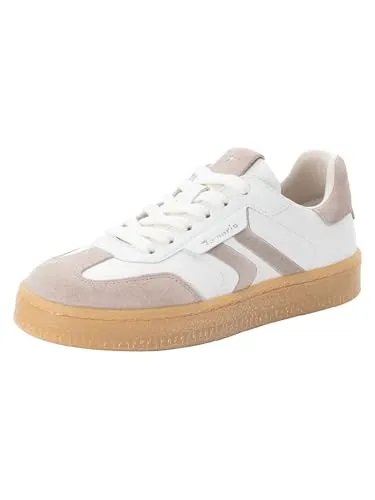 Tamaris Sportlicher Schnürer Beige 38 EU - Sportlicher Schnürschuh in Beige (Gr. 38 EU) aus hochwertigem Leder und Textil, ideal für den täglichen Einsatz. Bequeme Gummisohle für optimalen Tragekomfort.