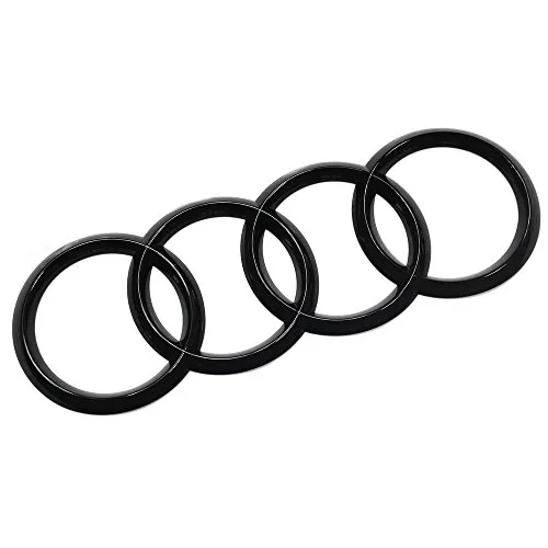 Audi 8W9071802 Zeichen Ringe Black Edition Emblem - Hochwertiges Audi Emblem für die Heckklappe, perfekt passend und mit selbstklebender Rückseite. Stilvolles Design in glänzendem Schwarz für einen eleganten Look.