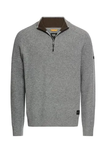 camel active Herren Strick-Troyer aus 100% Lammwolle in Steingrau - XL - Bequemer, warmer Troyer mit Raglanärmeln für optimale Bewegungsfreiheit. Ideal für kühle Tage und stilbewusste Outfits. Hochwertige Verarbeitung für lange Freude.