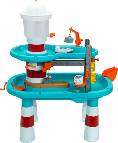 Theo Klein Aqua Action Wasserspieltisch XXL, Lighthouse Splash - Entdecken Sie mit dem Theo Klein Aqua Action Lighthouse Splash Wasserspieltisch ein spannendes Wasserabenteuer! Mit Sprühkopf, Bootsrutsche und Containerkran fördert er spielerisch die Motorik und Kreativität Ihrer Kinder.