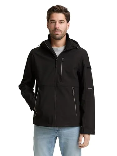 TOM TAILOR Softshell Jacke mit Kapuze – Wasserdicht und Praktisch - Stylische Softshell Jacke mit Kapuze und praktischen Taschen für Handy & Co. Ideal für Outdoor-Aktivitäten. Passform: Regular Fit, pflegeleicht und angenehm zu tragen.