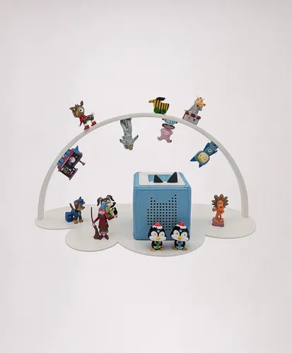 KAWENTSMANN Kinderregal WOLKE - Magnetisches Regal für Tonie Box und Figuren - Regal aus pulverbeschichtetem Metall in Wolkenform, ideal für über 50 Tonie Figuren. Made in Germany, kratzfest und flexibel einsetzbar.