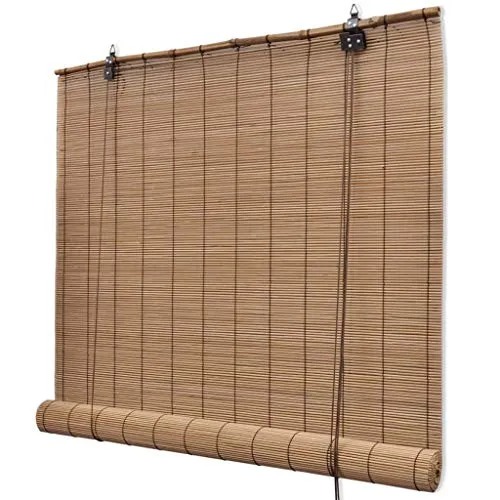 vidaXL Bambusrollo Braun 120x160cm - Seitenzug- & Springrollos, elegantes Bambusrollo mit flexiblem Lichtschutz für eine malerische Fensterdekoration und harmonische Einrichtung.