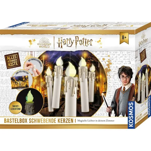 Kosmos 604646 Harry Potter Schwebende Kerzen - Magisches Bastelset für kleine Zauberer - Kerzenherstellungsset für Kinder ab 8 Jahren, verwandelt das Zimmer in die große Halle von Hogwarts mit nachtleuchtenden Kerzen und Schritt-für-Schritt-Anleitung. Perfekt für Harry Potter-Fans!