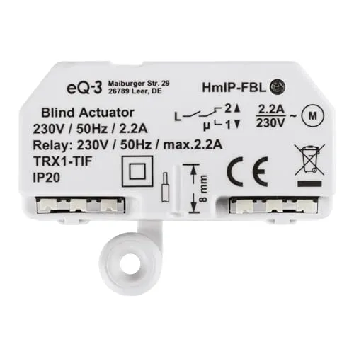 Homematic IP Jalousienaktor Unterputz HmIP-FBL (151398A0C) - Sonstige, ideal zur smarten Steuerung von Jalousien und Rollläden, ermöglicht flexible Lichtregulierung und erhöhte Energieeffizienz.