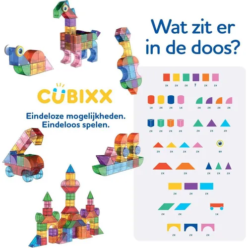 Cubixx - Magnetische Bausteine für kreative Kinder ab 3 Jahren - Entfessle die Fantasie deines Kindes mit 85 magnetischen Bausteinen! Fördert Kreativität und Motorik. Ideal für stundenlangen Spielspaß und als Geschenk für besondere Anlässe.