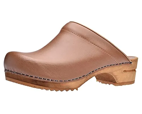 Sanita Lotte Clog - Handgemachte Leder-Holzclogs für Damen - Damen Clogs aus hochwertigem Leder mit nachhaltiger Sohle und anatomisch geformtem Fußbett für maximalen Komfort und natürliche Temperaturregulierung.