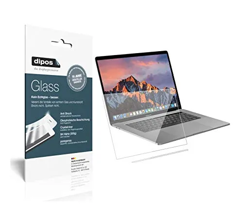 dipos I 2X Displayschutz klar kompatibel mit Apple MacBook Pro 13 Zoll (2019) Touchbar Schutzfolie 9H Anti-Shock