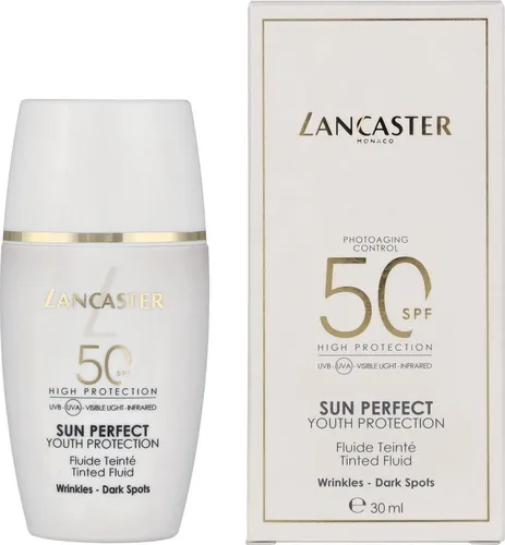Lancaster Sun Perfect Fluid SPF50 - Gesichtspflege mit höchstem UV-Schutz und Anti-Aging-Eigenschaften, für eine jugendliche, strahlende Haut das ganze Jahr über.