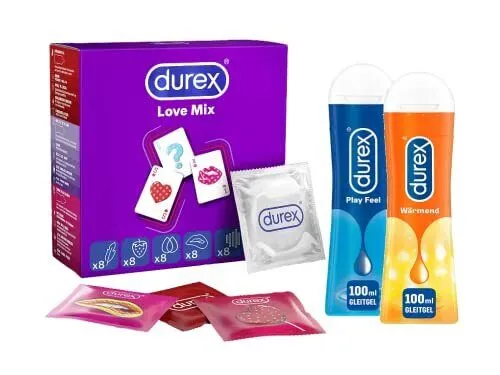 Durex Love Mischpack - Kondome & Gleitgel - Gleitmittel-Kategorie mit 40 Kondomen und 100 ml Gleitgel für ein intensives und sicheres Erlebnis.