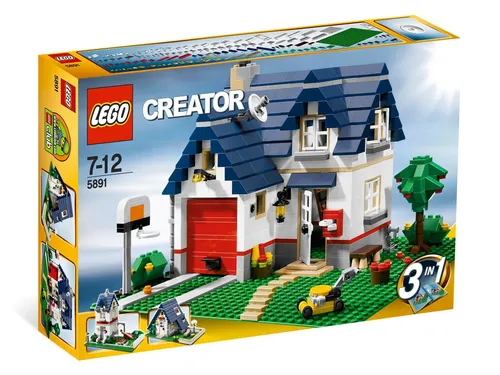 LEGO® Creator 5891 Haus mit Garage - Rarität aus 2010 - LEGO (R) Komplette Sets & Packs, 539 Teile, fördert kreatives Bauen und bietet 3 in 1 Bauoptionen für endlosen Spielspaß.