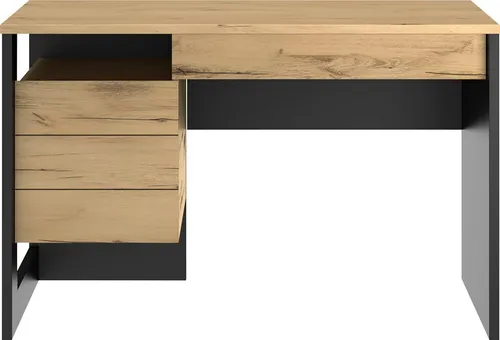 Schreibtisch GAMI "RUSSEL", schwarz - Kinderschreibtisch mit kompakten Maßen, ideal für kleine Räume. Ausgestattet mit einer praktischen Schublade und pflegeleichter Oberfläche.