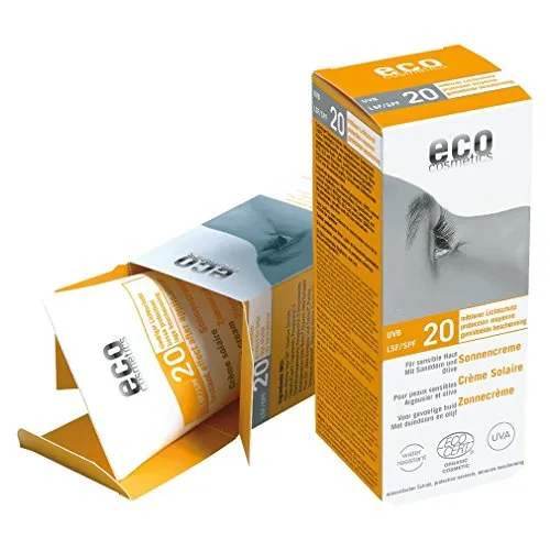 Eco Cosmetics Sonnencreme LSF20 - Natürlich und mineralisch - Sonnenschutzmittel mit LSF20, ideal für sensible Haut. Schützt sofort mit mineralischem Lichtschutzfilter und pflegt mit Sanddorn und Olive für zarte Haut.