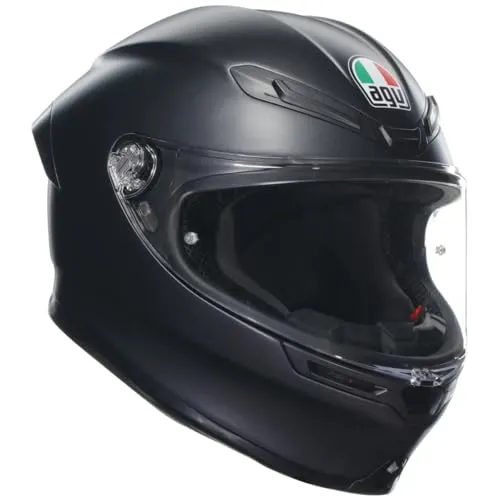 AGV K6 S Integralhelm schwarz unisex, Größe 59 - Der AGV K6 S Integralhelm bietet optimalen Komfort mit einem leichten Carbon-Aramid-Gehäuse, verstellbarer Belüftung und abnehmbaren Innenfutter. Ideal für unbeschwertes Fahren!