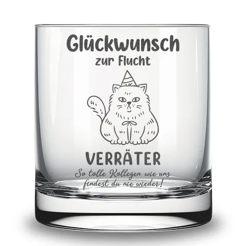 Lasernauten Whiskyglas Glas mit Gravur zum Abschied Kollegin Kollege Geschenk Verabschiedung