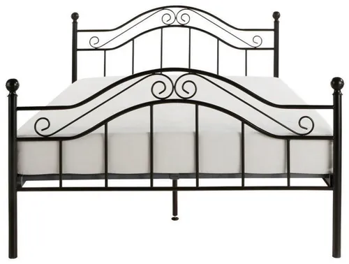 möbel direkt online Metallbett in 3 Größen - Romantisches Metallbett in 90, 140 oder 180 cm, pulverbeschichtet in schwarz oder cremeweiß. Pflegeleicht und mit schönem Kopf- und Fußteil, ideal für jeden Schlafbereich.