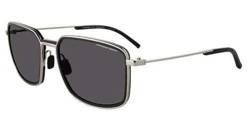 Porsche Design Unisex P8941 Sunglasses, B416 Palladium, Black, 5819145