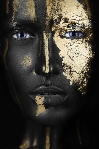 queence Acrylglasbild Anuket, Bilder von Frauen, Fashion, Frau, Gemälde, Magazincover, Mode, Modern (1 St), von Hand eingearbeitete Blattgold Applikationen