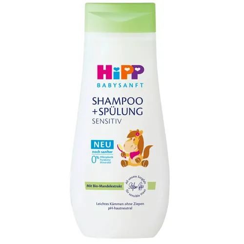 200ml Hipp Babysanft Shampoo + Spülung Sensitiv Bio-Mandelextrakt sanft zur Haut