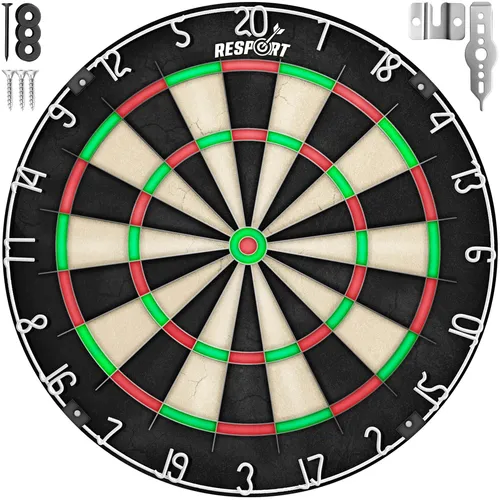 RE:SPORT® Sisal Premium Dartscheibe | Steeldart Dartboard mit Montageset - Erlebe Darts auf Profi-Niveau mit der RE:SPORT® Sisal Premium Dartscheibe. Selbstheilende Oberfläche und ultradünnes Drahtsystem minimieren Abpraller und sorgen für maximale Punktgenauigkeit. Ideal für Freizeit und Wettkampf!