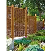 Teilelement Weidengeflechtzaun Fako 120 x 140 cm braun - Gartenzäune – Eleganter Sichtschutzzaun aus ölbehandelter Weide mit stabilen Kiefernholzrahmen, ideal für eine naturnahe Gestaltung Ihres Außenbereichs.