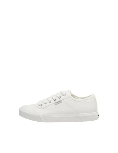 ONLNICOLA Canvas Sneaker NOOS - Damen-Sneaker mit Schnürsenkeln und flacher Gummisohle, bieten ein angenehmes Tragegefühl in eleganter Optik und perfekter Passform.