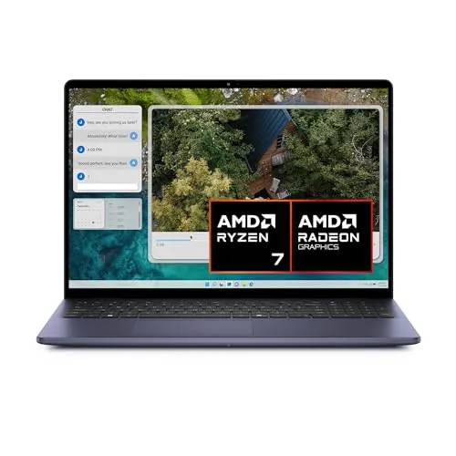 Dell Inspiron 16 5645 Laptop - Normale Laptop-Computer mit leistungsstarkem AMD Ryzen 7 Prozessor, 16 GB RAM und 1 TB SSD für blitzschnelles Arbeiten und optimale Videokommunikation.